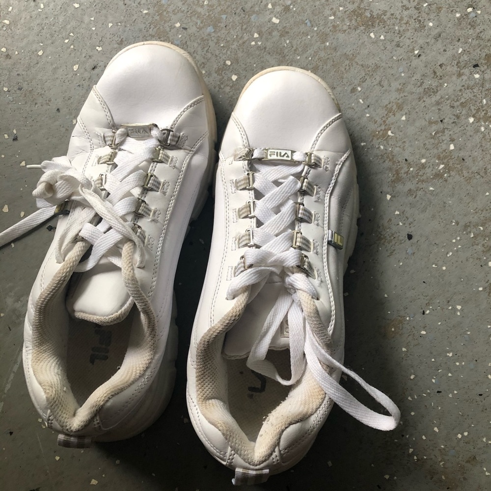 Chunky White Fila Sneakers